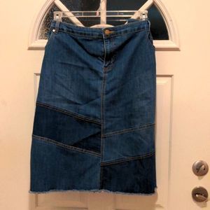 Cato Two Tone Denim Skirt